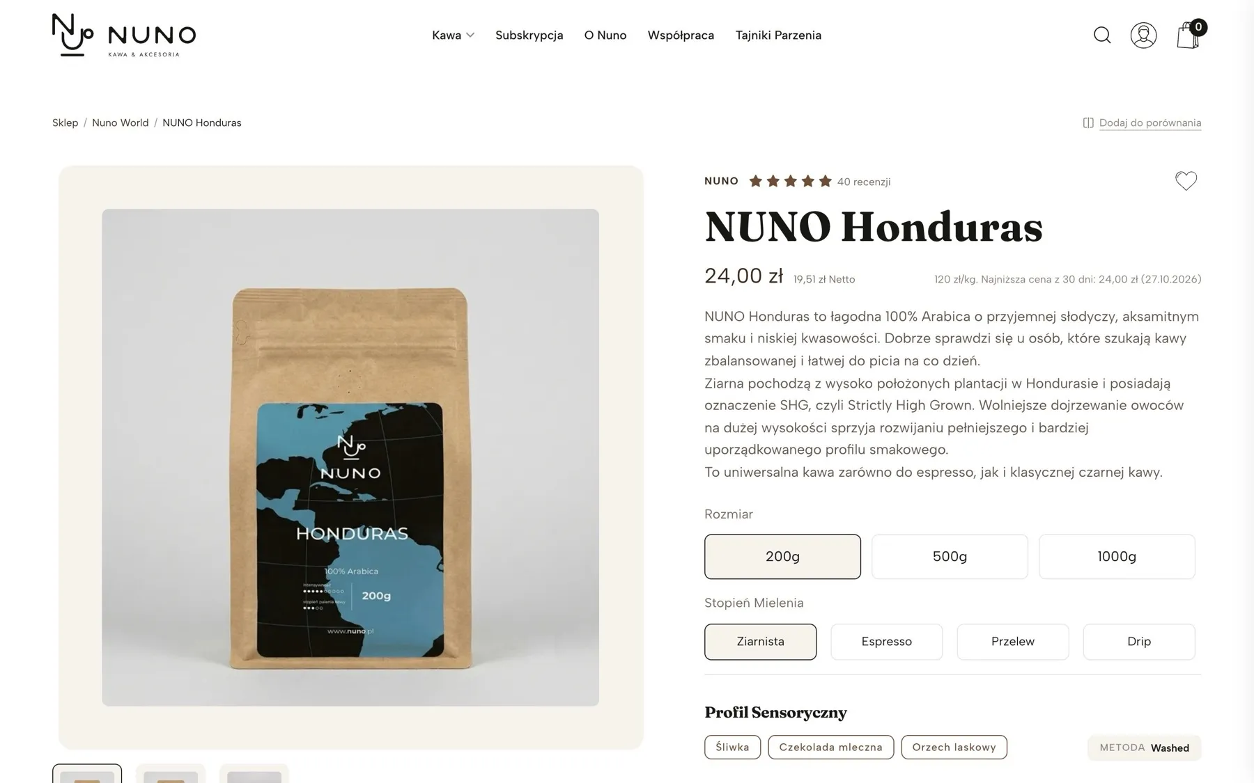 Konfigurator produktu w sklepie Nuno