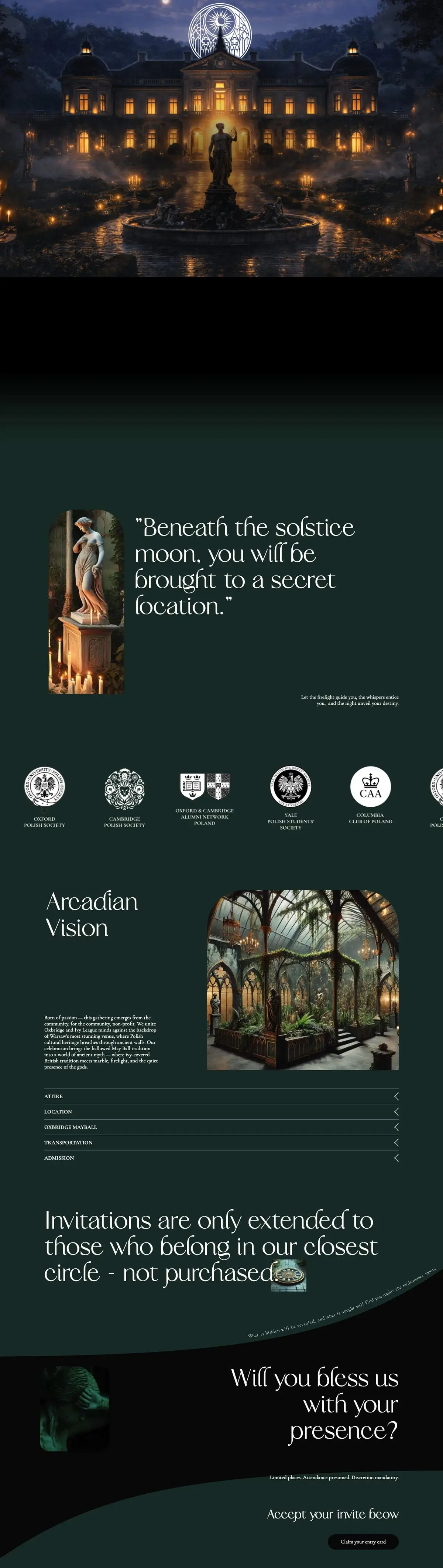 Strona Arcadian Ball, cała długość