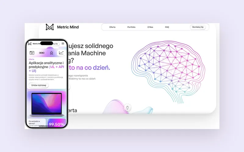 Metric Mind: projekt strony