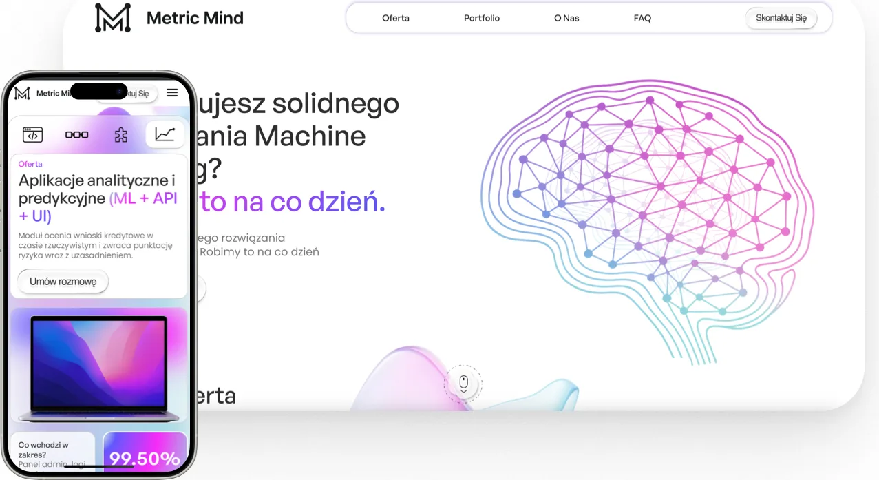 Projekt strony Metric Mind